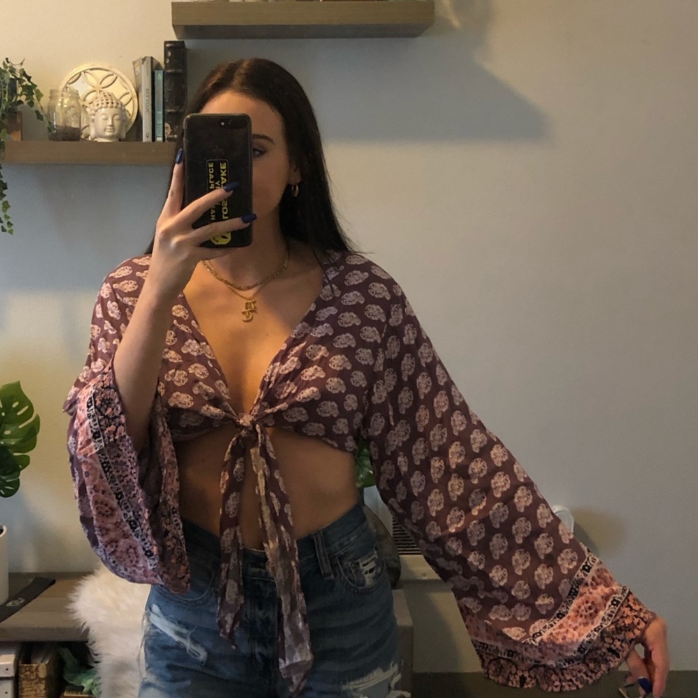 Purple wrap top